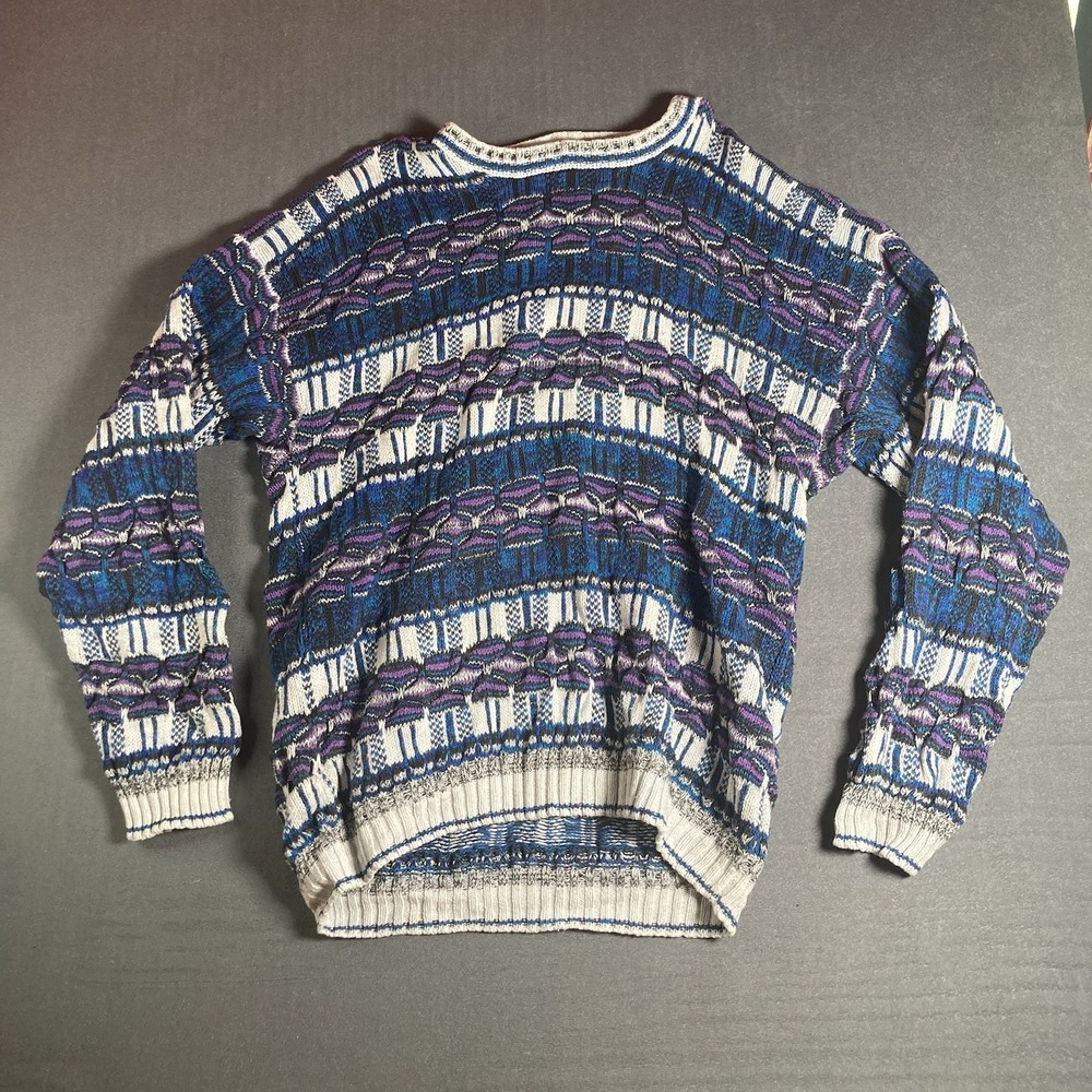 Vintage Concrete Mix Crewneck Sweater Pullover Knit Purple Cosby Coogi Men's M